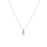 White Gold Drop Pearl Necklace - Livetta -