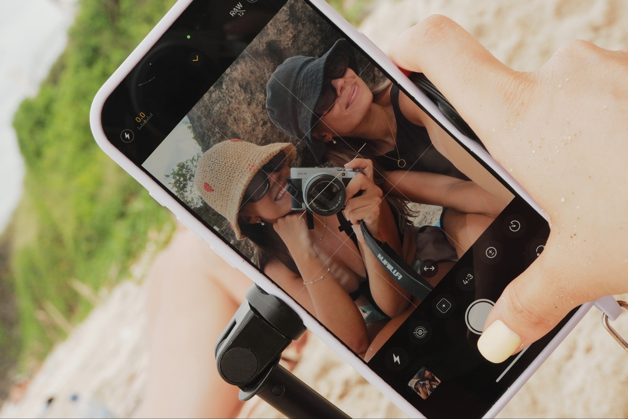 gold drop pearl earrings and gold angled hoop pendant