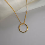 Gold vermeil angled hoop pendant