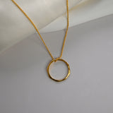 Gold vermeil angled hoop pendant
