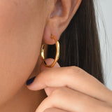 Gold Angled Hoop Earrings - Livetta