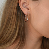 Rose gold Angled Hoop Earrings - Livetta