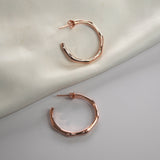 Rose gold Angled Hoop Earrings - Livetta