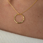 Gold vermeil angled hoop pendant