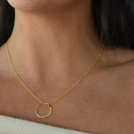 Gold vermeil angled hoop pendant