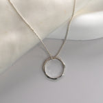 Silver angled hoop pendant