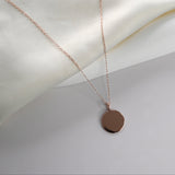 Rose Gold disc pendant necklace