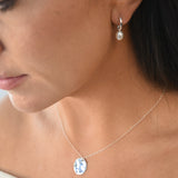 Silver Drop Pearl Huggies - Livetta - 