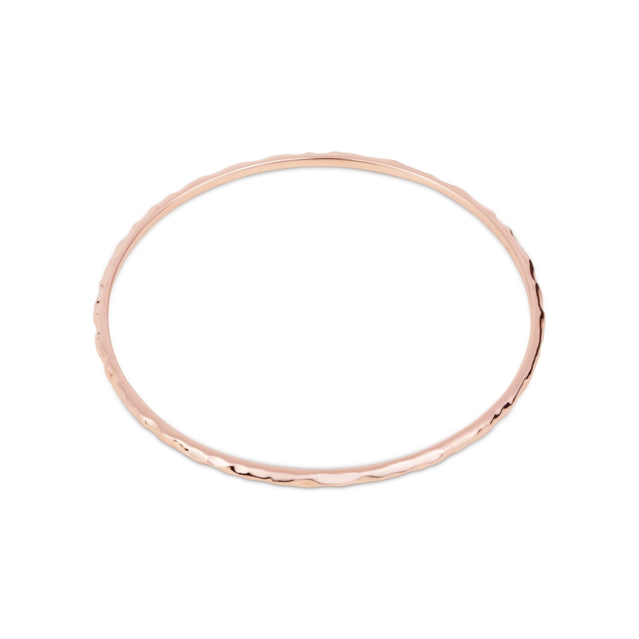 rose gold Hammered Bangle - Livetta - 