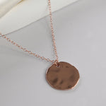 Rose Gold Hammered Pendant Necklace - Livetta