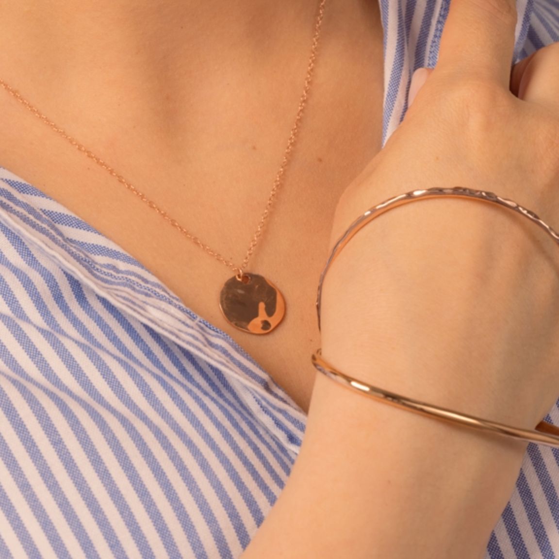 Hammered Pendant Necklace - Livetta - 