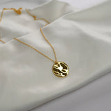 Gold Hammered Pendant Necklace - Livetta
