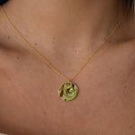 Gold Hammered Pendant Necklace - Livetta