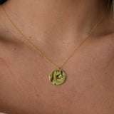 Gold Hammered Pendant Necklace - Livetta