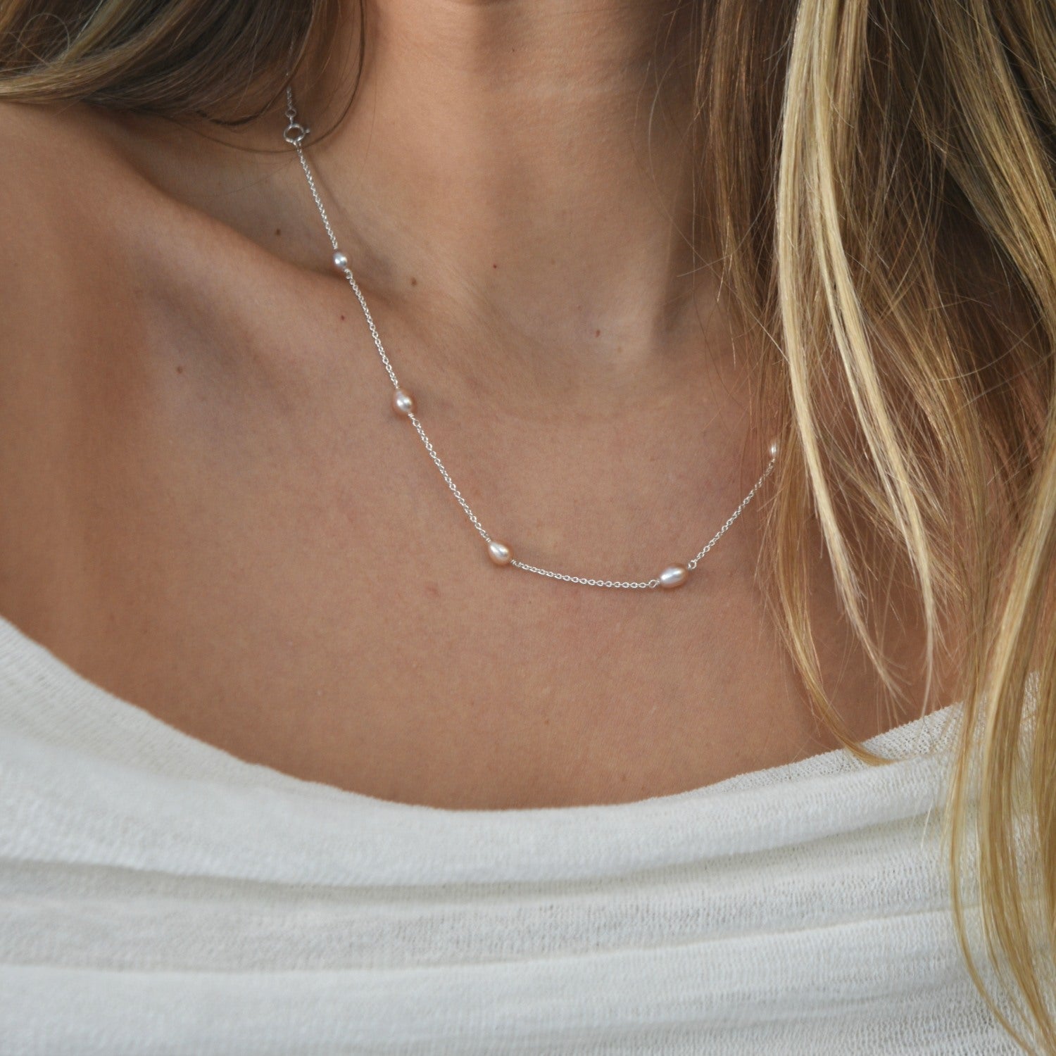 Pink Multi Pearl Necklace - Livetta - 