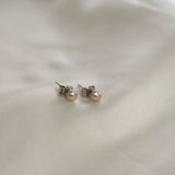 Pink Pearl Stud Earrings - Livetta - 