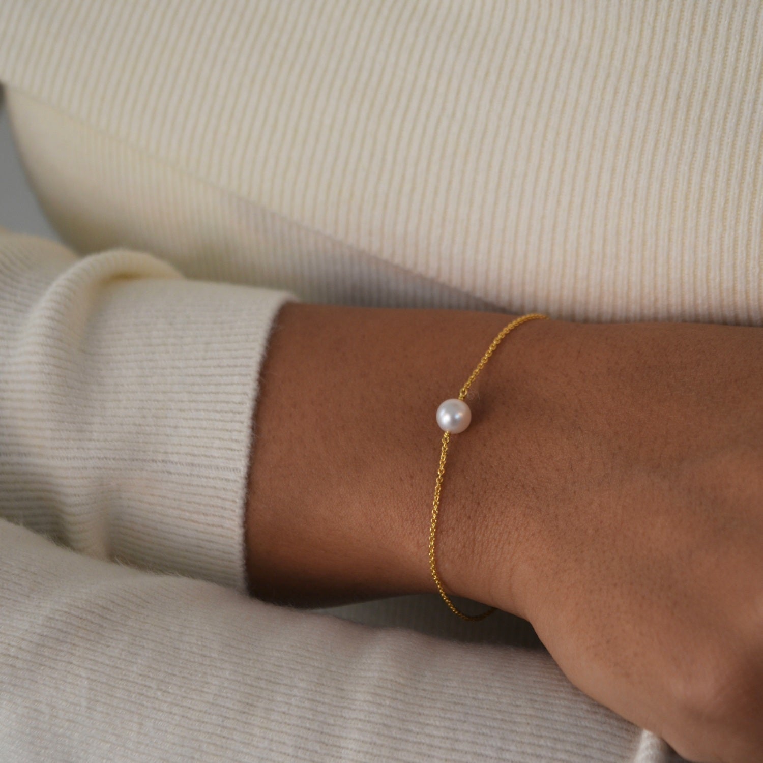 Single Pearl gold Bracelet - Livetta 