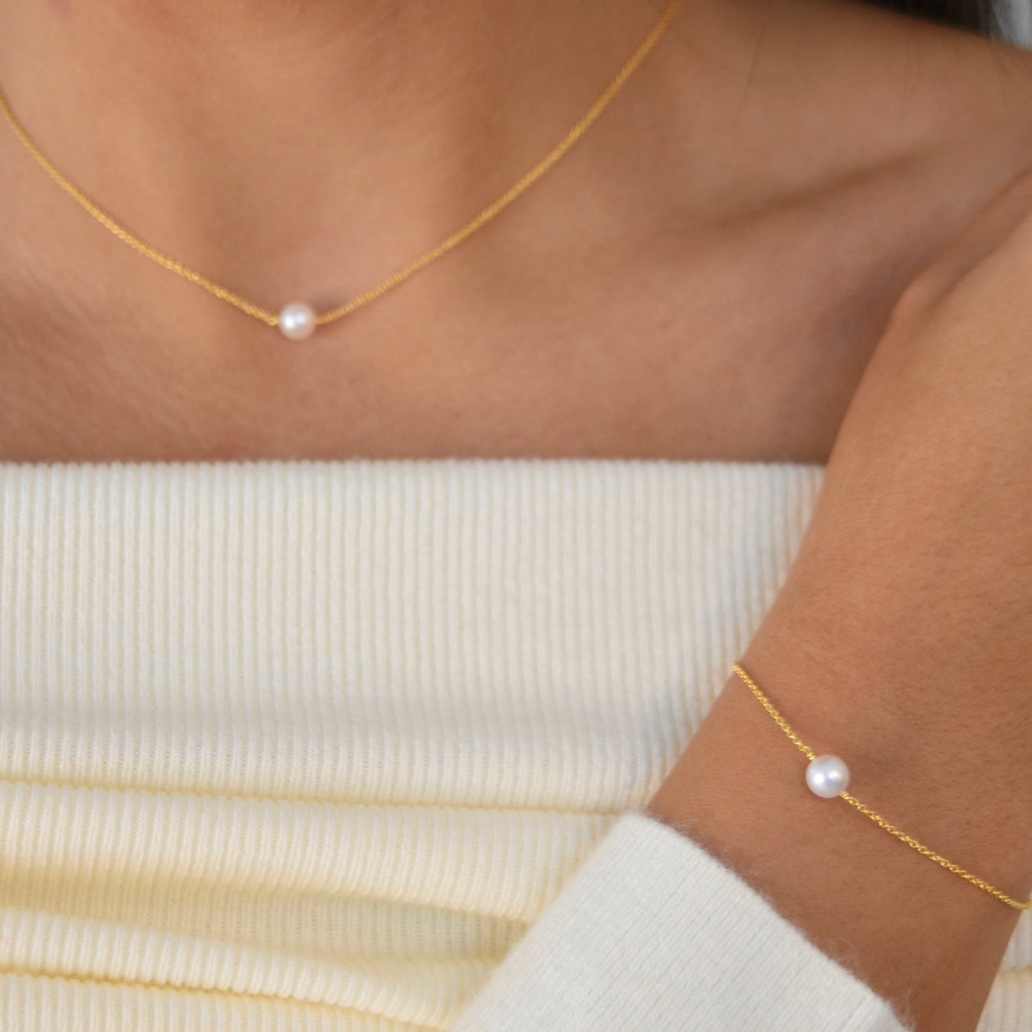 Single Pearl gold Bracelet - Livetta 