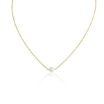 single white pearl yellow gold vermeil necklace