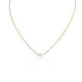 single white pearl yellow gold vermeil necklace