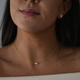 Single Pearl Gold Choker necklace - Livetta