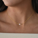 Single Pearl Gold Choker necklace - Livetta