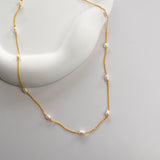 White Multi Pearl Necklace - Livetta - 
