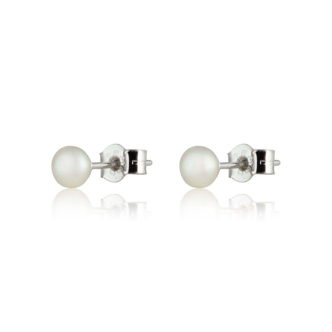 white pearl stud earrings