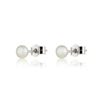 white pearl stud earrings