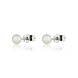white pearl stud earrings
