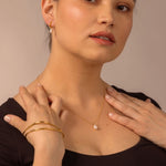 Yellow Gold Pearl Drop Necklace - Livetta - 