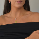 Yellow Gold Pearl Drop Necklace - Livetta - 